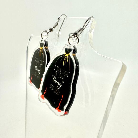 Murder Trash Earrings - Halloween Earrings - Funny Earrings - Attitude Accessory - Picture 6 of 9